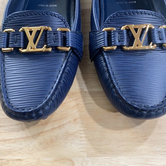 Louis Vuitton Blue Epi Leather Oxford Flat Loafers - Picture 4 of 8